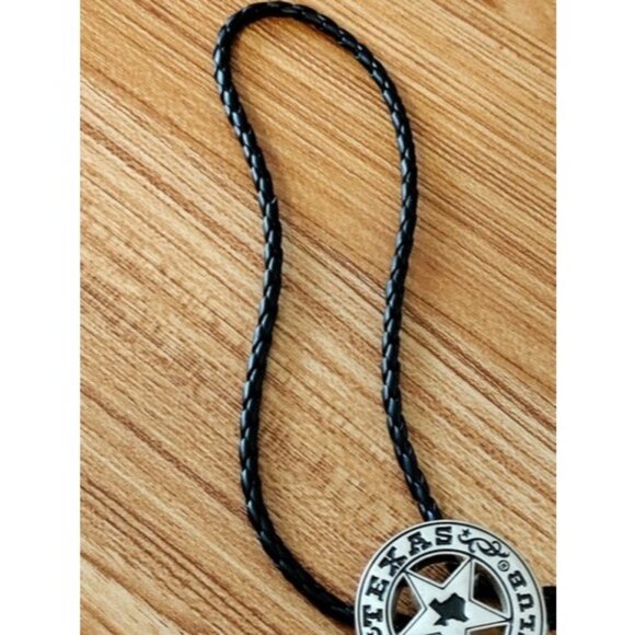 Vintage Texas Crown Club Circle Star Silver Tone Bolo Tie Whiskey - Picture 4 of 7